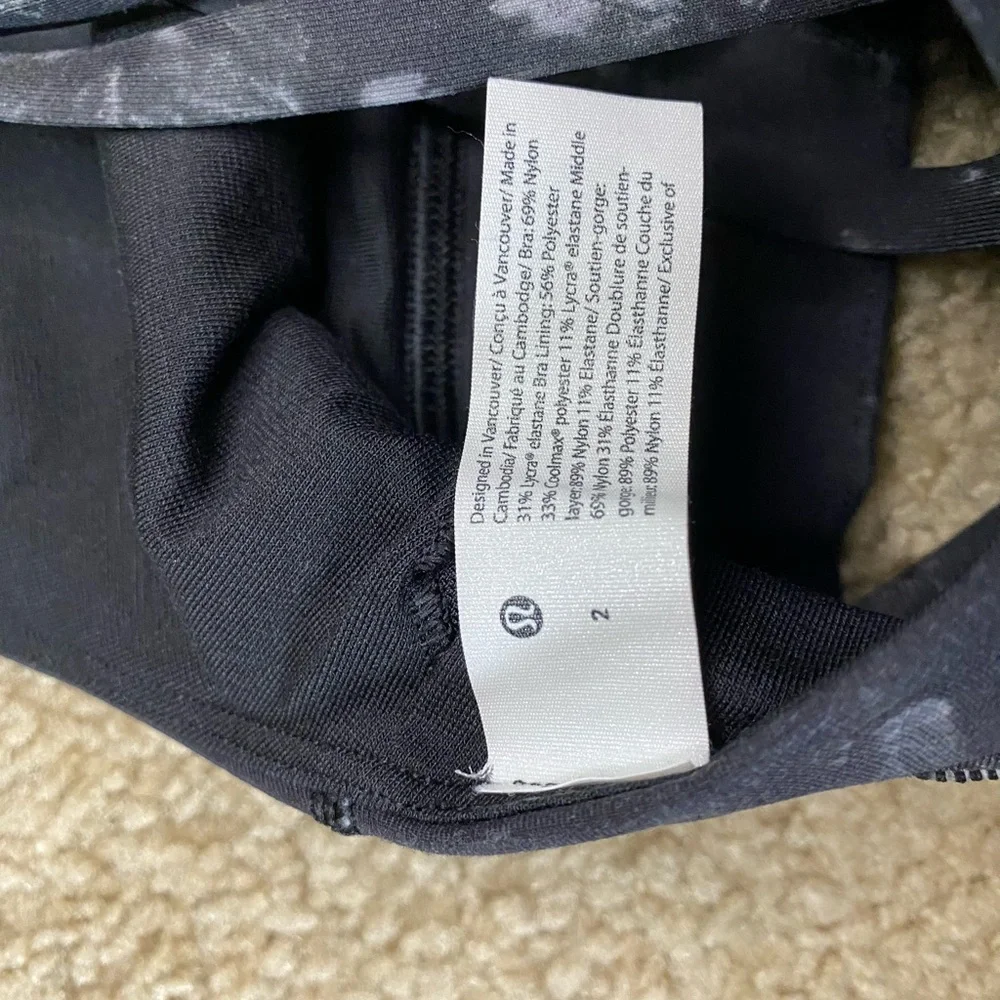 Lululemon Energy Bra Longline *Medium Support, B–D Cups Aquila Black Multi